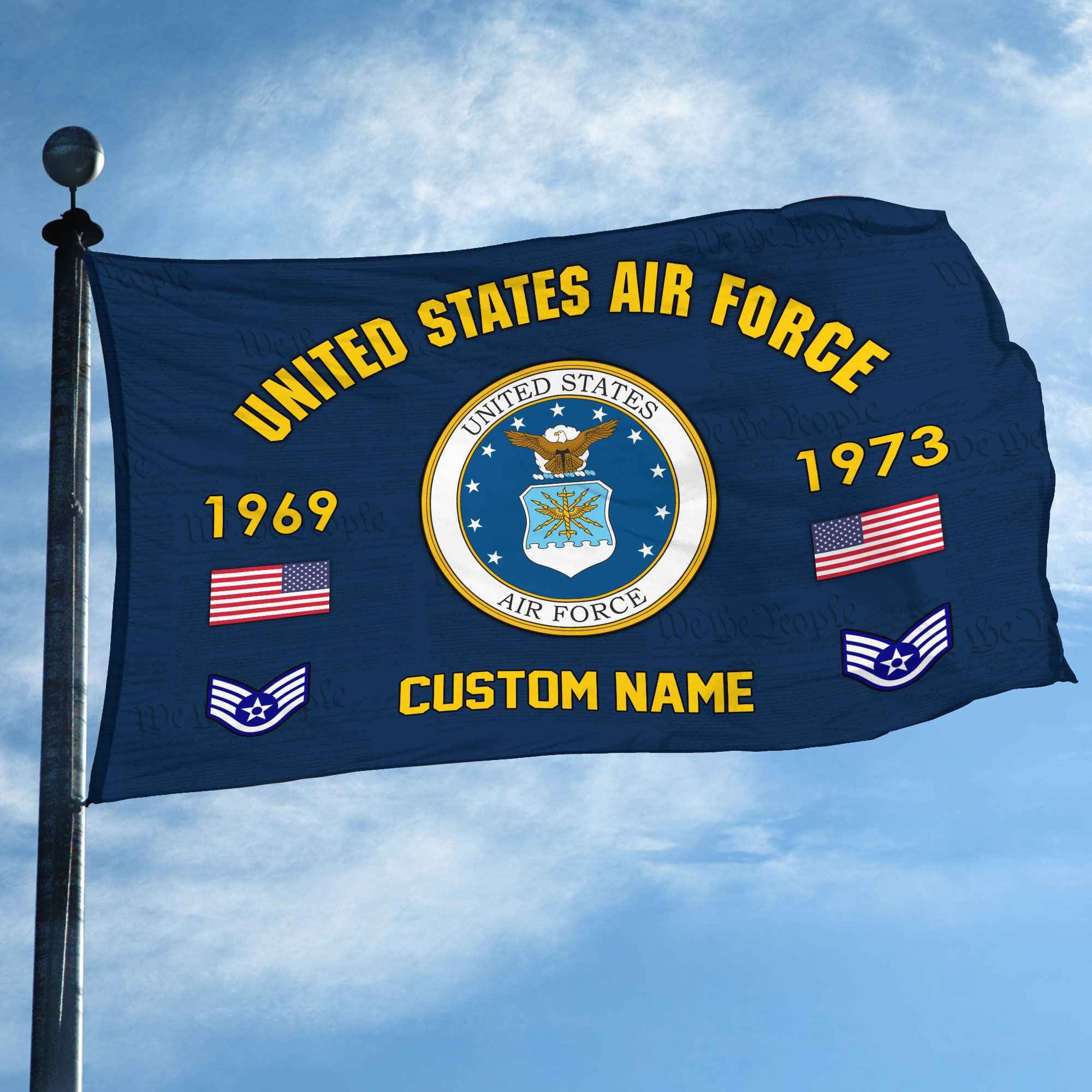Premium Custom USAF Grommet Flag, Gifts For Air Force Veteran, Best Gifts On Father's Day, Armed Forces Day, Independence Day, Veterans Day.
