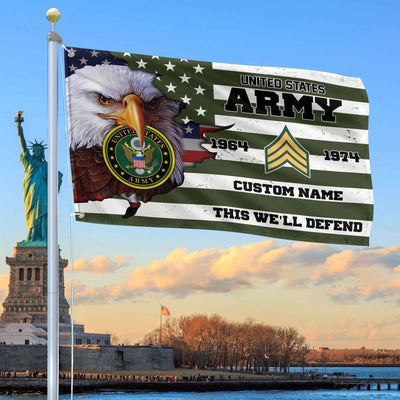 Premium Custom US Army Grommet Flag, Gifts For Army Veteran, Best Gifts On Father's Day, Armed Forces Day, Independence Day, Veterans Day.