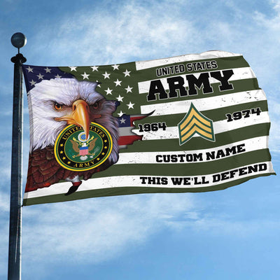 Premium Custom US Army Grommet Flag, Gifts For Army Veteran, Best Gifts On Father's Day, Armed Forces Day, Independence Day, Veterans Day.