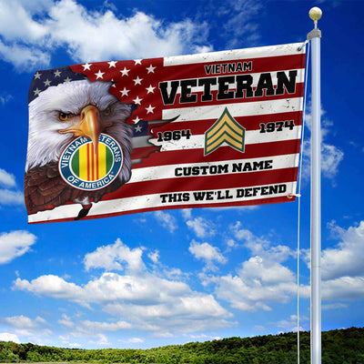 Premium Custom Vietnam Veteran Grommet Flag, Gifts For Vietnam Veteran, Best Gifts On Father's Day, Armed Forces Day, Independence Day, Veterans Day.