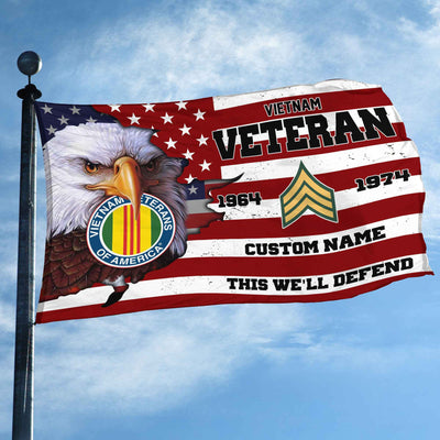Premium Custom Vietnam Veteran Grommet Flag, Gifts For Vietnam Veteran, Best Gifts On Father's Day, Armed Forces Day, Independence Day, Veterans Day.