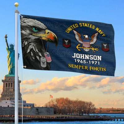 US Navy Custom Grommet Flag, Gifts For Navy Veteran, Best Gifts On Father's Day, Armed Forces Day, Independence Day, Veterans Day.