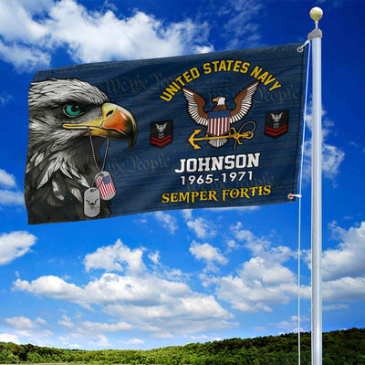 US Navy Custom Grommet Flag, Gifts For Navy Veteran, Best Gifts On Father's Day, Armed Forces Day, Independence Day, Veterans Day.