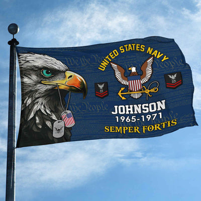 US Navy Custom Grommet Flag, Gifts For Navy Veteran, Best Gifts On Father's Day, Armed Forces Day, Independence Day, Veterans Day.