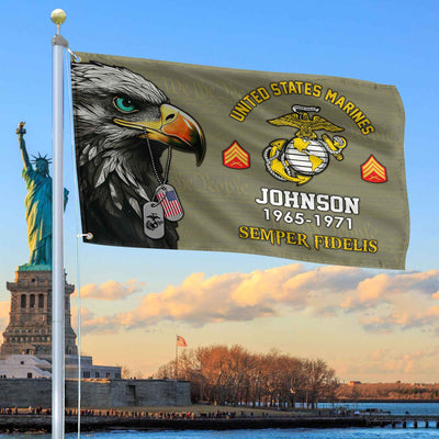 USMC Custom Grommet Flag, Gifts For Marine Veteran, Best Gifts On Father's Day, Armed Forces Day, Independence Day, Veterans Day.