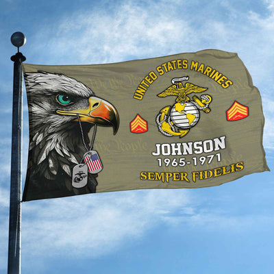 USMC Custom Grommet Flag, Gifts For Marine Veteran, Best Gifts On Father's Day, Armed Forces Day, Independence Day, Veterans Day.