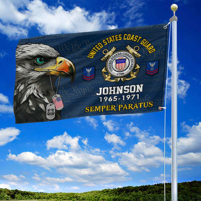 USCG Custom Grommet Flag, Gifts For Coast Guard Veteran, Best Gifts On Father's Day, Armed Forces Day, Independence Day, Veterans Day.