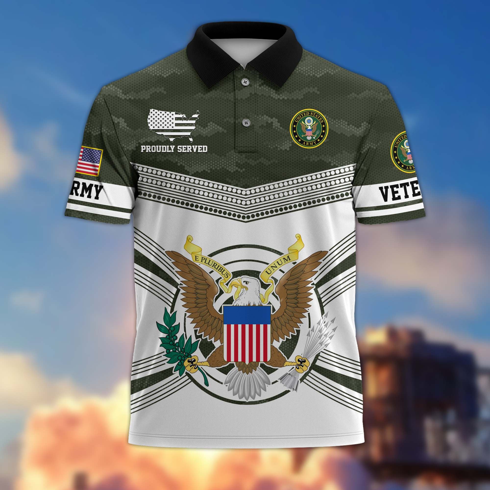 Premium US Veterans Polo Shirt, Gifts For US Veterans, Gifts On Father's Day, Independence Day, Armed Forces Day, Veterans Day.