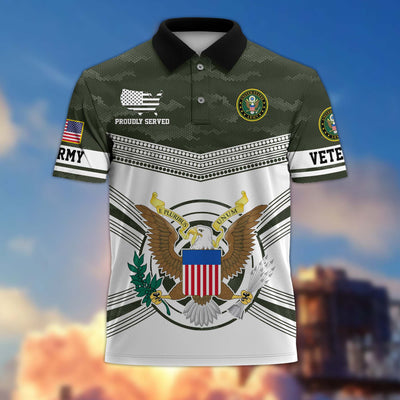 Premium US Veterans Polo Shirt, Gifts For US Veterans, Gifts On Father's Day, Independence Day, Armed Forces Day, Veterans Day.