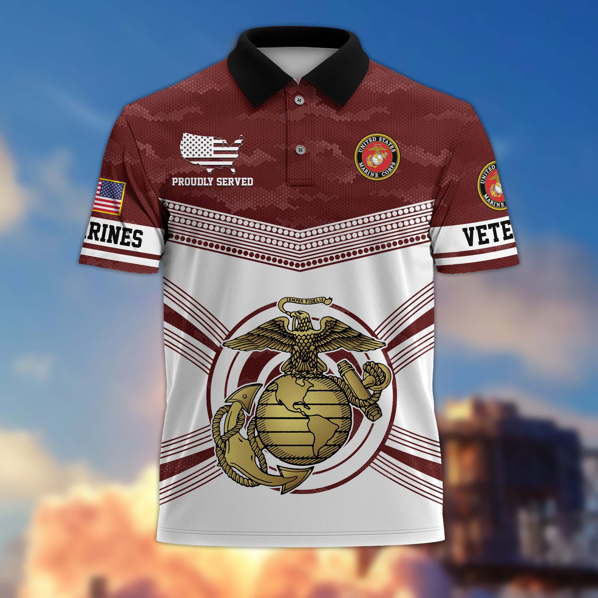 Premium US Veterans Polo Shirt, Gifts For US Veterans, Gifts On Father's Day, Independence Day, Armed Forces Day, Veterans Day.