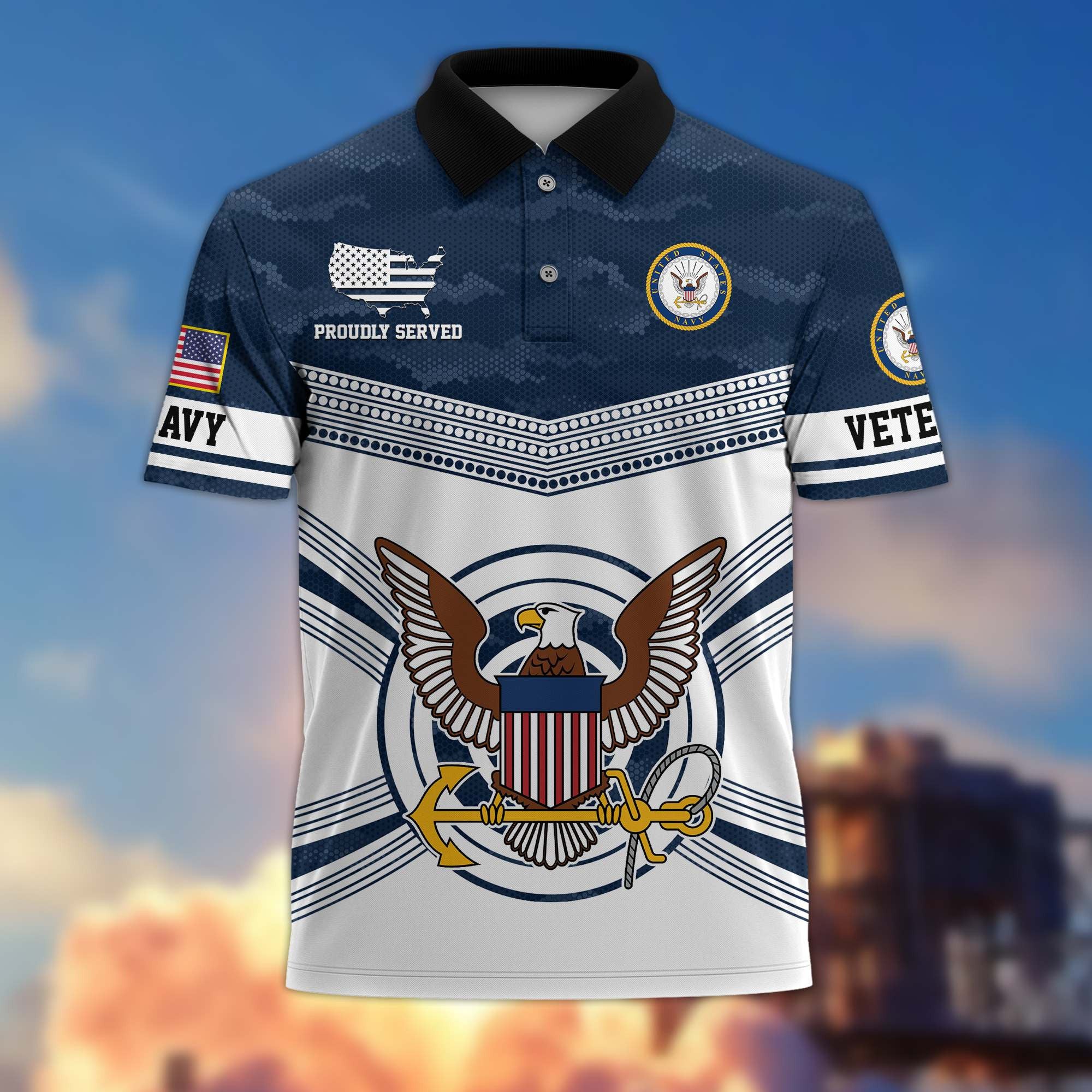Premium US Veterans Polo Shirt, Gifts For US Veterans, Gifts On Father's Day, Independence Day, Armed Forces Day, Veterans Day.