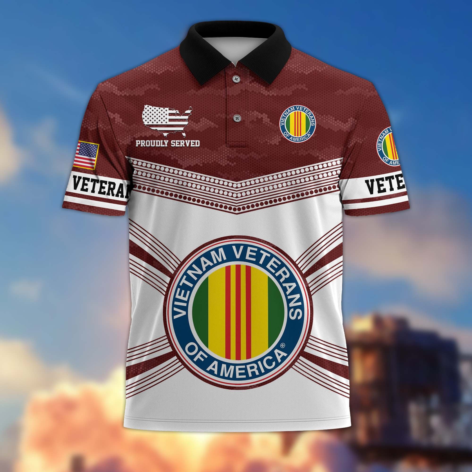 Premium US Veterans Polo Shirt, Gifts For US Veterans, Gifts On Father's Day, Independence Day, Armed Forces Day, Veterans Day.