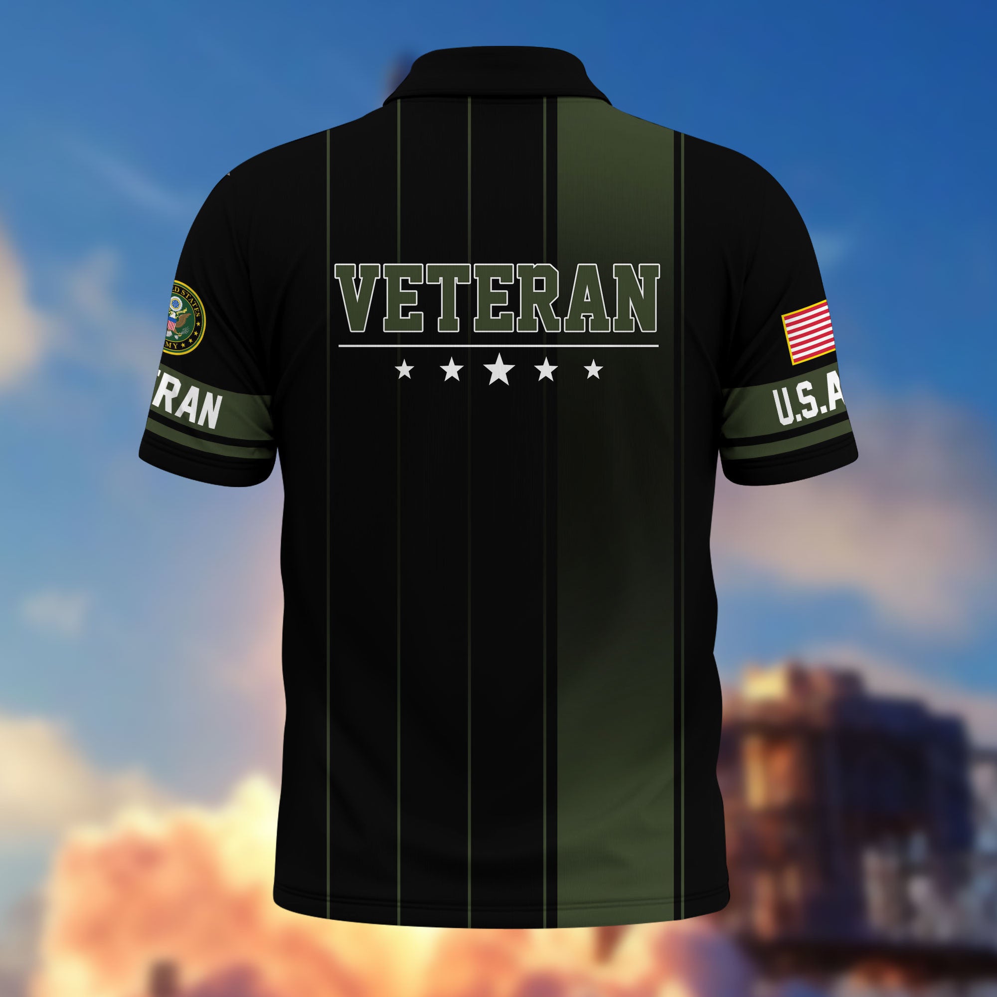 Premium US Veterans Polo Shirt, Gifts For US Veterans, Gifts On Father's Day, Independence Day, Armed Forces Day, Veterans Day.