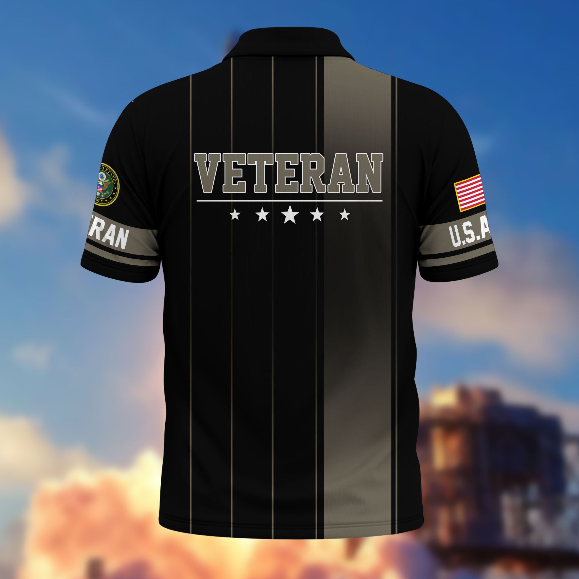 Premium US Veterans Polo Shirt, Gifts For US Veterans, Gifts On Father's Day, Independence Day, Armed Forces Day, Veterans Day.