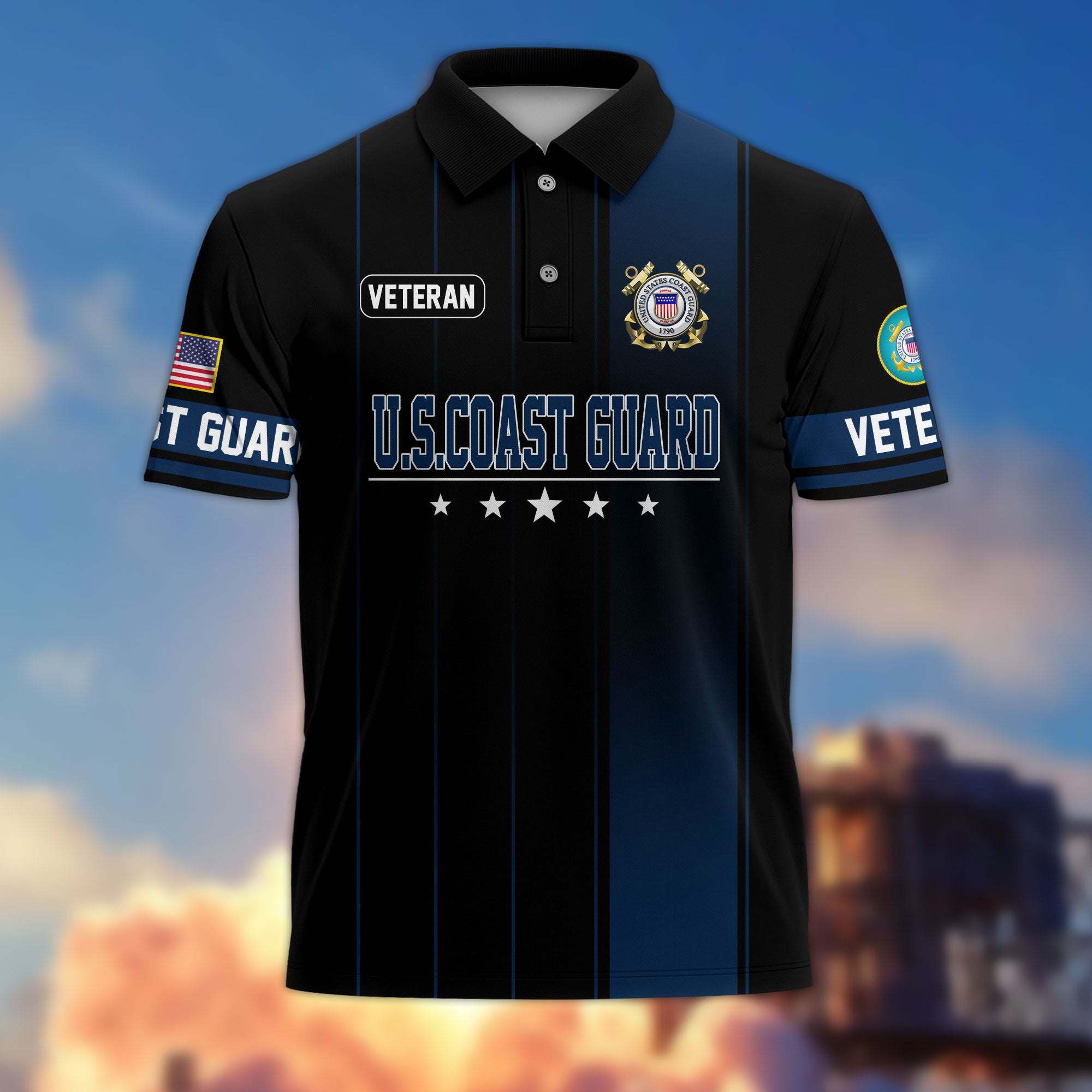 Premium US Veterans Polo Shirt, Gifts For US Veterans, Gifts On Father's Day, Independence Day, Armed Forces Day, Veterans Day.