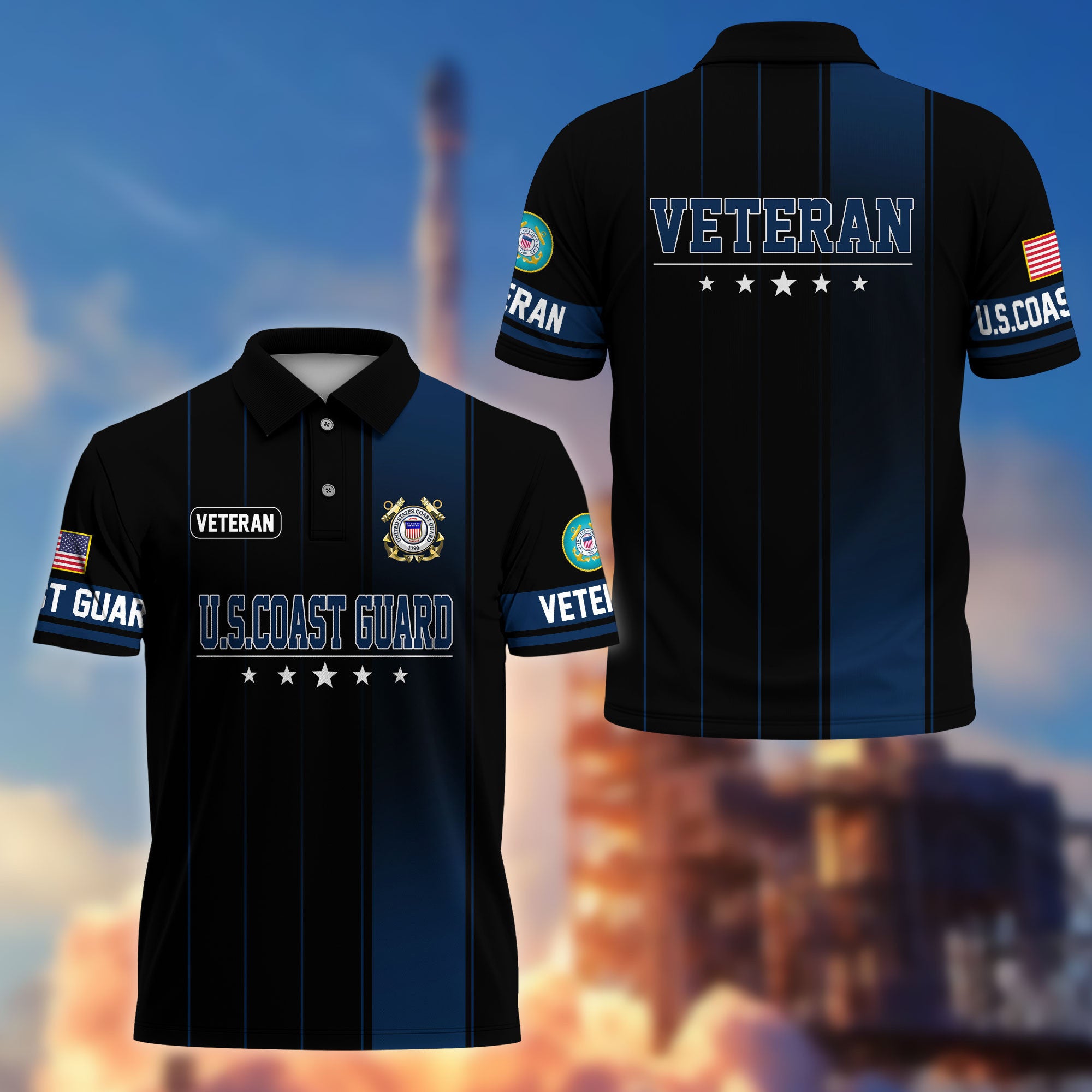 Premium US Veterans Polo Shirt, Gifts For US Veterans, Gifts On Father's Day, Independence Day, Armed Forces Day, Veterans Day.