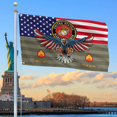 Premium Custom USMC Grommet Flag, Gifts For Marine Veteran, Gifts For Dad, For Husband, Best Gifts On Father's Day, Armed Forces Day, Independence Day, Veterans Day.