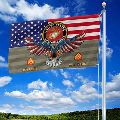Premium Custom USMC Grommet Flag, Gifts For Marine Veteran, Gifts For Dad, For Husband, Best Gifts On Father's Day, Armed Forces Day, Independence Day, Veterans Day.