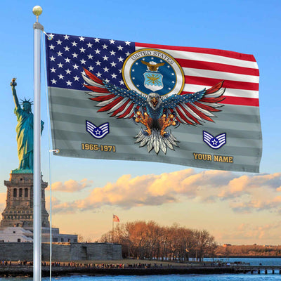 Premium Custom USAF Grommet Flag, Gifts For Air Force Veteran, Gifts For Dad, For Husband, Best Gifts On Father's Day, Armed Forces Day, Independence Day, Veterans Day.