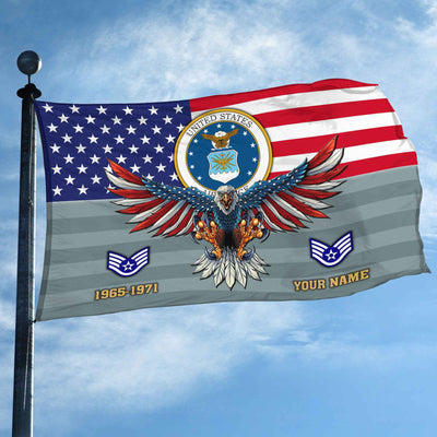 Premium Custom USAF Grommet Flag, Gifts For Air Force Veteran, Gifts For Dad, For Husband, Best Gifts On Father's Day, Armed Forces Day, Independence Day, Veterans Day.