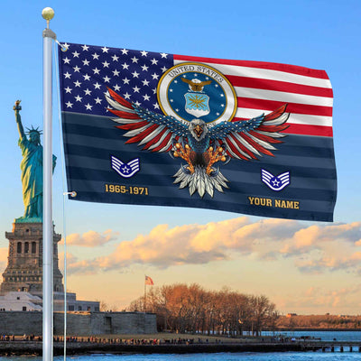 Premium Custom USAF Grommet Flag, Gifts For Air Force Veteran, Gifts For Dad, For Husband, Best Gifts On Father's Day, Armed Forces Day, Independence Day, Veterans Day.