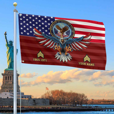 Premium Custom US Veteran Grommet Flag, Gifts For US Veteran, Gifts For Dad, For Husband, Best Gifts On Father's Day, Armed Forces Day, Independence Day, Veterans Day.