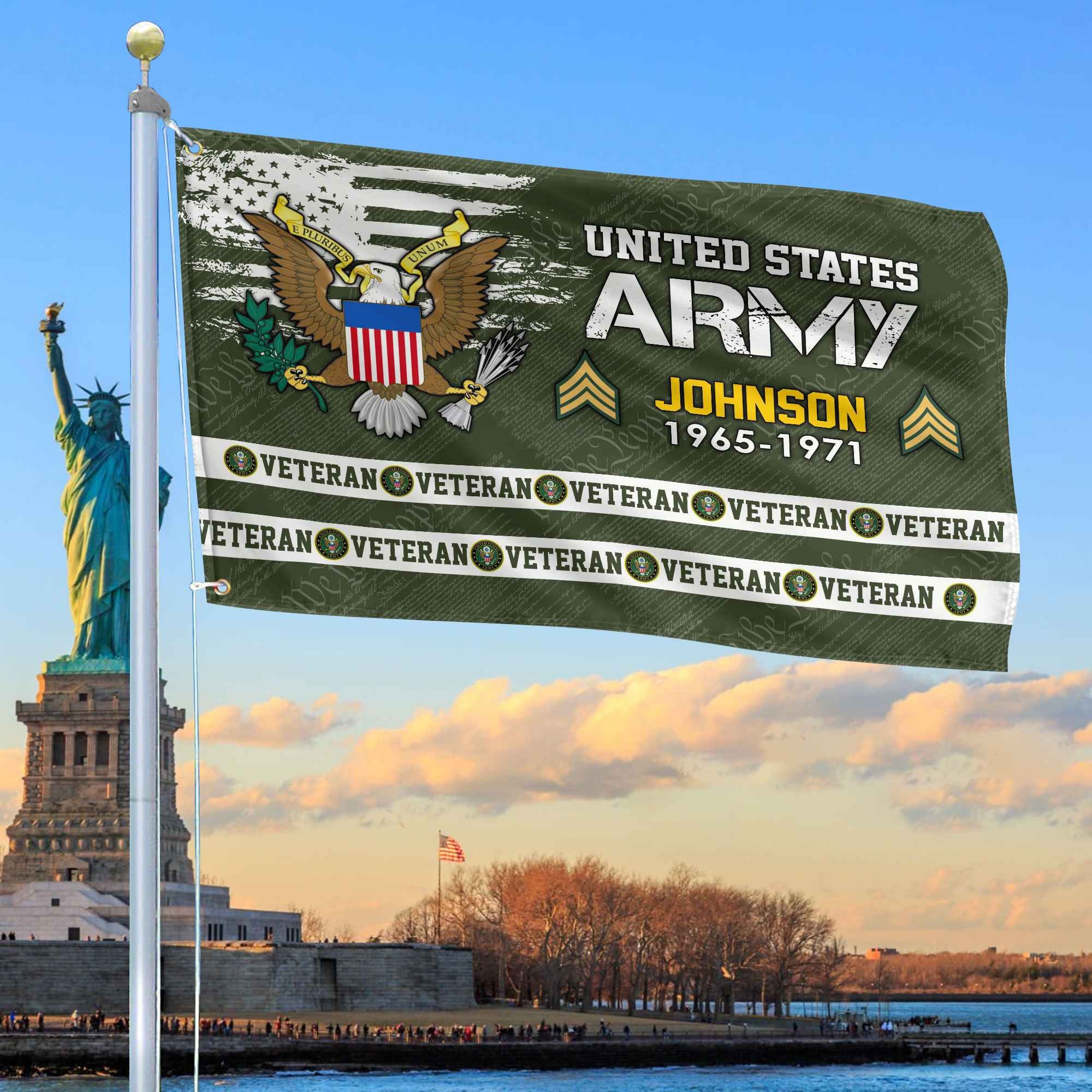 Premium Custom US Army Grommet Flag, Gifts For Army Veteran, Best Gifts On Father's Day, Armed Forces Day, Independence Day, Veterans Day.