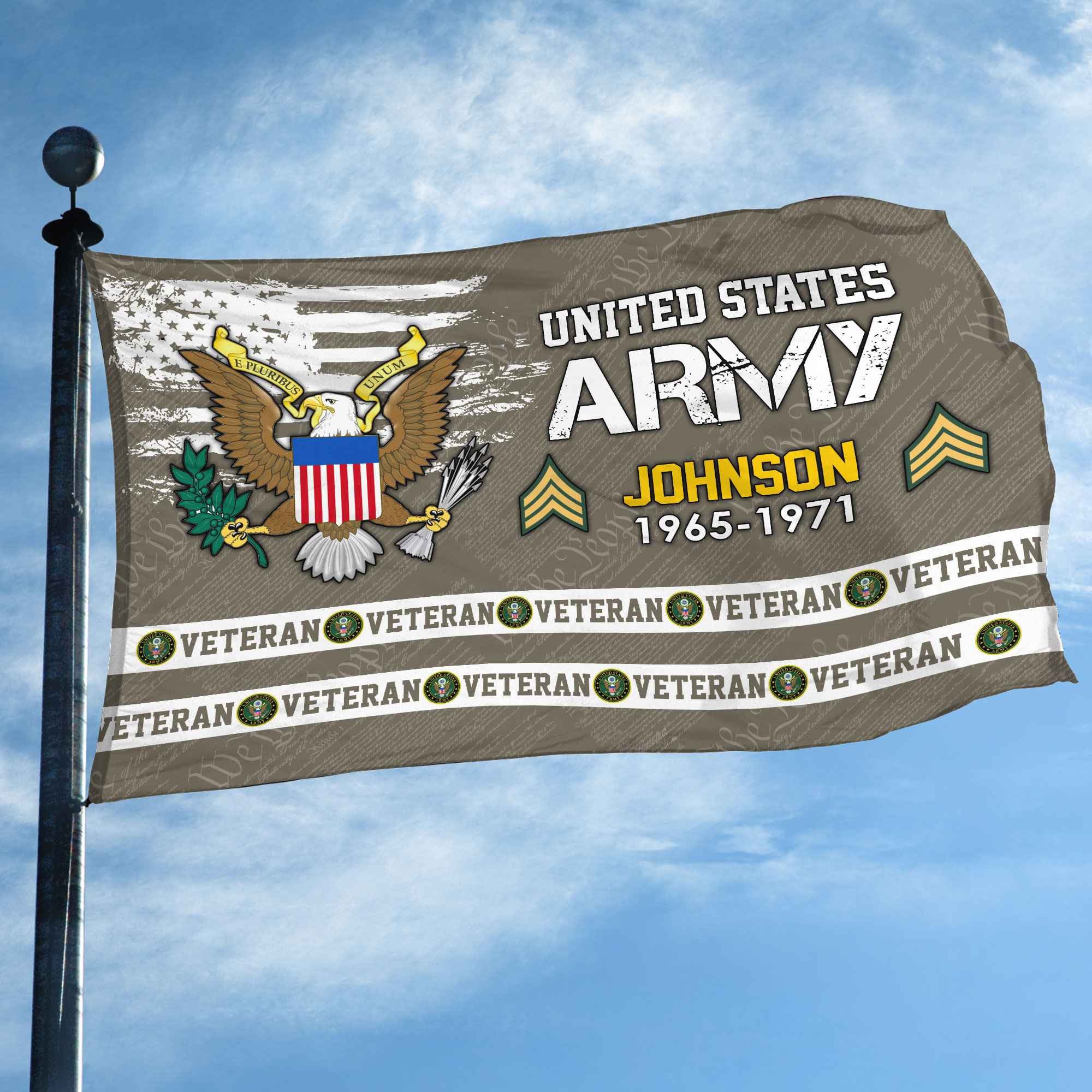 Premium Custom US Army Grommet Flag, Gifts For Army Veteran, Best Gifts On Father's Day, Armed Forces Day, Independence Day, Veterans Day.