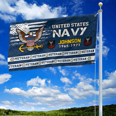 Premium Custom US Navy Grommet Flag, Gifts For Navy Veteran, Best Gifts On Father's Day, Armed Forces Day, Independence Day, Veterans Day.