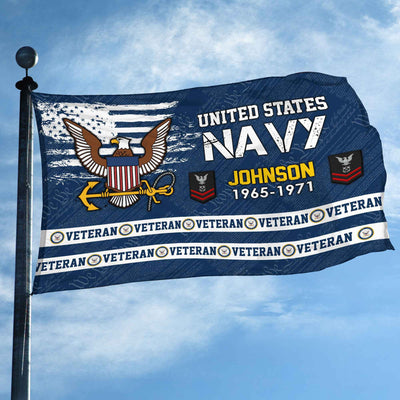 Premium Custom US Navy Grommet Flag, Gifts For Navy Veteran, Best Gifts On Father's Day, Armed Forces Day, Independence Day, Veterans Day.