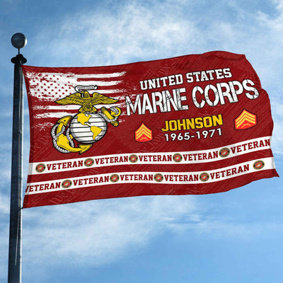 Premium Custom USMC Grommet Flag, Gifts For Marine Veteran, Best Gifts On Father's Day, Armed Forces Day, Independence Day, Veterans Day.
