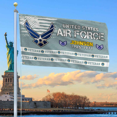Premium Custom USAF Grommet Flag, Gifts For Air Force Veteran, Best Gifts On Father's Day, Armed Forces Day, Independence Day, Veterans Day.