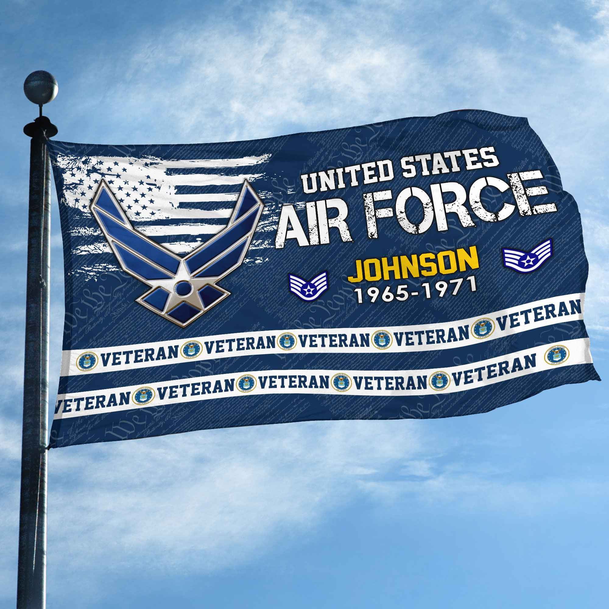 Premium Custom USAF Grommet Flag, Gifts For Air Force Veteran, Best Gifts On Father's Day, Armed Forces Day, Independence Day, Veterans Day.