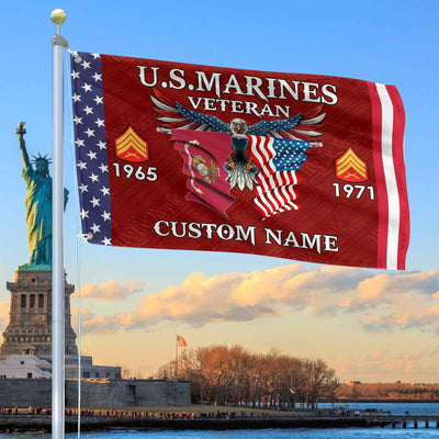USMC Custom Grommet Flag, Gifts For Marine Veteran, Best Gifts On Father's Day, Armed Forces Day, Independence Day, Veterans Day.