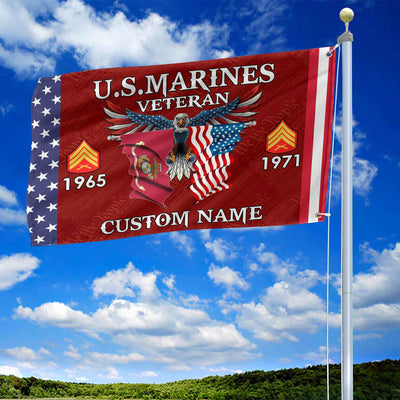 USMC Custom Grommet Flag, Gifts For Marine Veteran, Best Gifts On Father's Day, Armed Forces Day, Independence Day, Veterans Day.