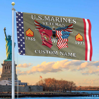 USMC Custom Grommet Flag, Gifts For Marine Veteran, Best Gifts On Father's Day, Armed Forces Day, Independence Day, Veterans Day.