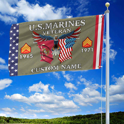 USMC Custom Grommet Flag, Gifts For Marine Veteran, Best Gifts On Father's Day, Armed Forces Day, Independence Day, Veterans Day.