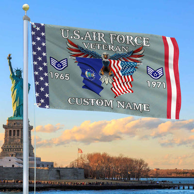 USAF Custom Grommet Flag, Gifts For Air Force Veteran, Best Gifts On Father's Day, Armed Forces Day, Independence Day, Veterans Day.