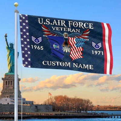 USAF Custom Grommet Flag, Gifts For Air Force Veteran, Best Gifts On Father's Day, Armed Forces Day, Independence Day, Veterans Day.