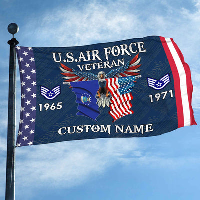 USAF Custom Grommet Flag, Gifts For Air Force Veteran, Best Gifts On Father's Day, Armed Forces Day, Independence Day, Veterans Day.