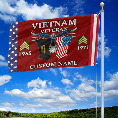 Vietnam Veteran Custom Grommet Flag, Gifts For Vietnam Veteran, Best Gifts On Father's Day, Armed Forces Day, Independence Day, Veterans Day.