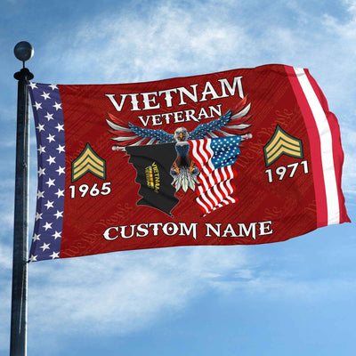 Vietnam Veteran Custom Grommet Flag, Gifts For Vietnam Veteran, Best Gifts On Father's Day, Armed Forces Day, Independence Day, Veterans Day.