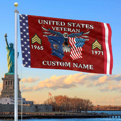 US Veteran Custom Grommet Flag, Gifts For US Veteran, Best Gifts On Father's Day, Armed Forces Day, Independence Day, Veterans Day.