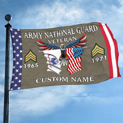 US Army National Guard Custom Grommet Flag, Gifts For Army National Guard Veteran, Best Gifts On Father's Day, Armed Forces Day, Independence Day, Veterans Day.