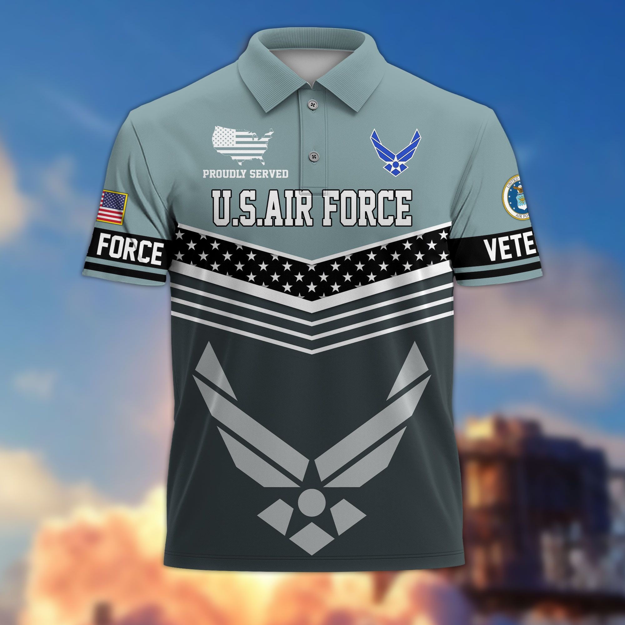 Premium US Veterans Polo Shirt, Gifts For US Veterans, Gifts For Dad, For Husband, Best Gifts On Father's Day, Armed Forces Day, Independence Day, Veterans Day.