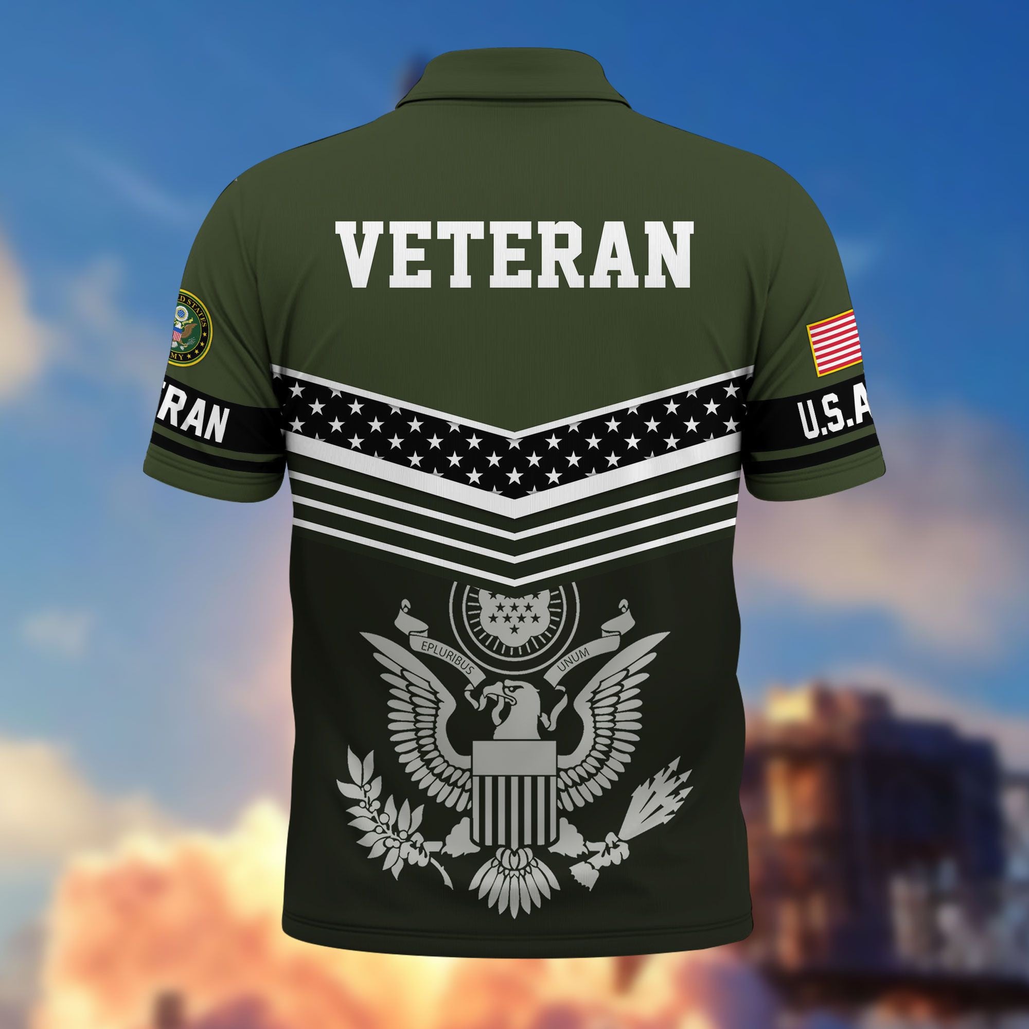 Premium US Veterans Polo Shirt, Gifts For US Veterans, Gifts For Dad, For Husband, Best Gifts On Father's Day, Armed Forces Day, Independence Day, Veterans Day.