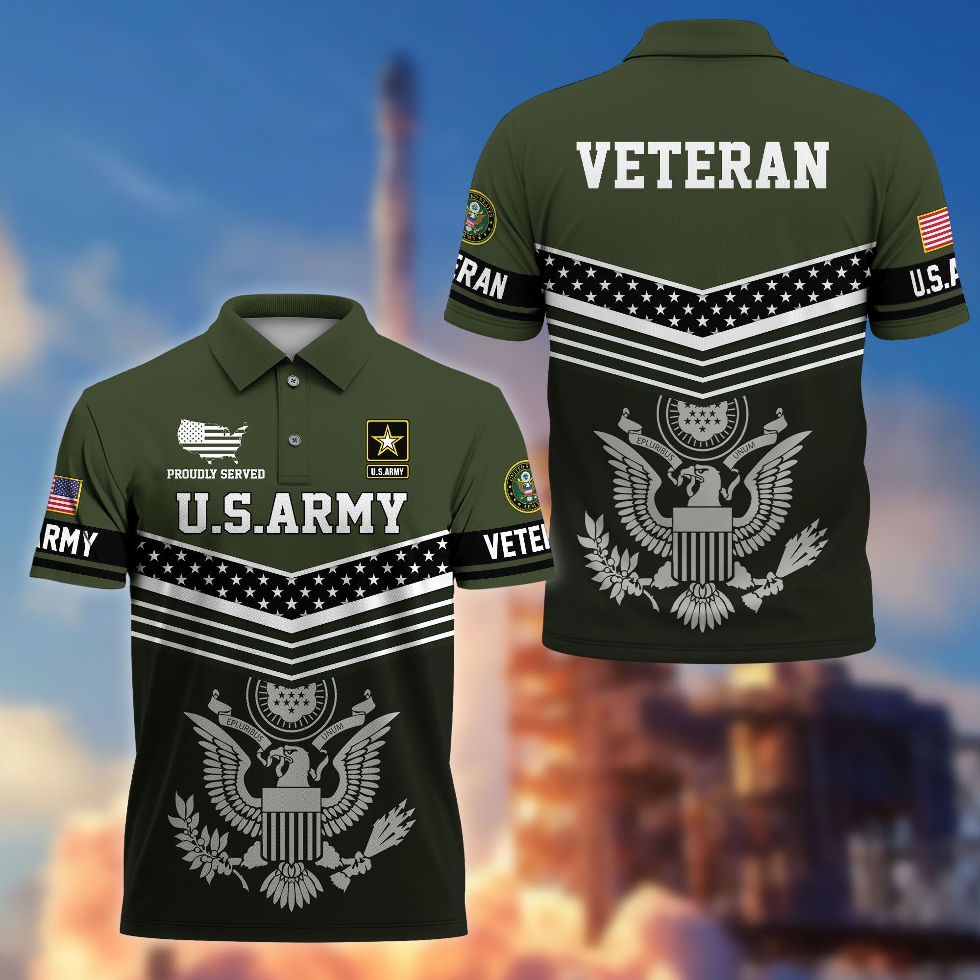 Premium US Veterans Polo Shirt, Gifts For US Veterans, Gifts For Dad, For Husband, Best Gifts On Father's Day, Armed Forces Day, Independence Day, Veterans Day.