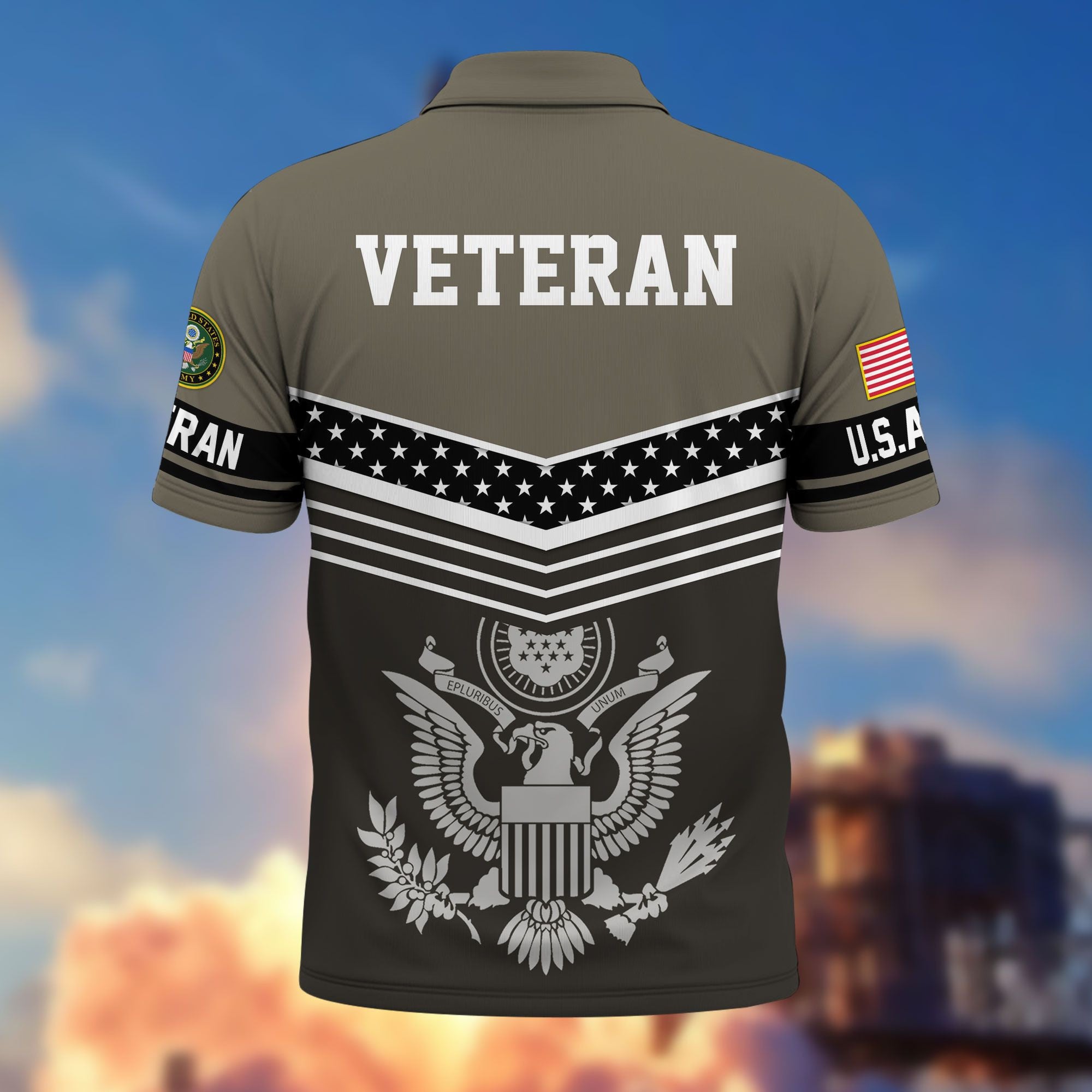 Premium US Veterans Polo Shirt, Gifts For US Veterans, Gifts For Dad, For Husband, Best Gifts On Father's Day, Armed Forces Day, Independence Day, Veterans Day.