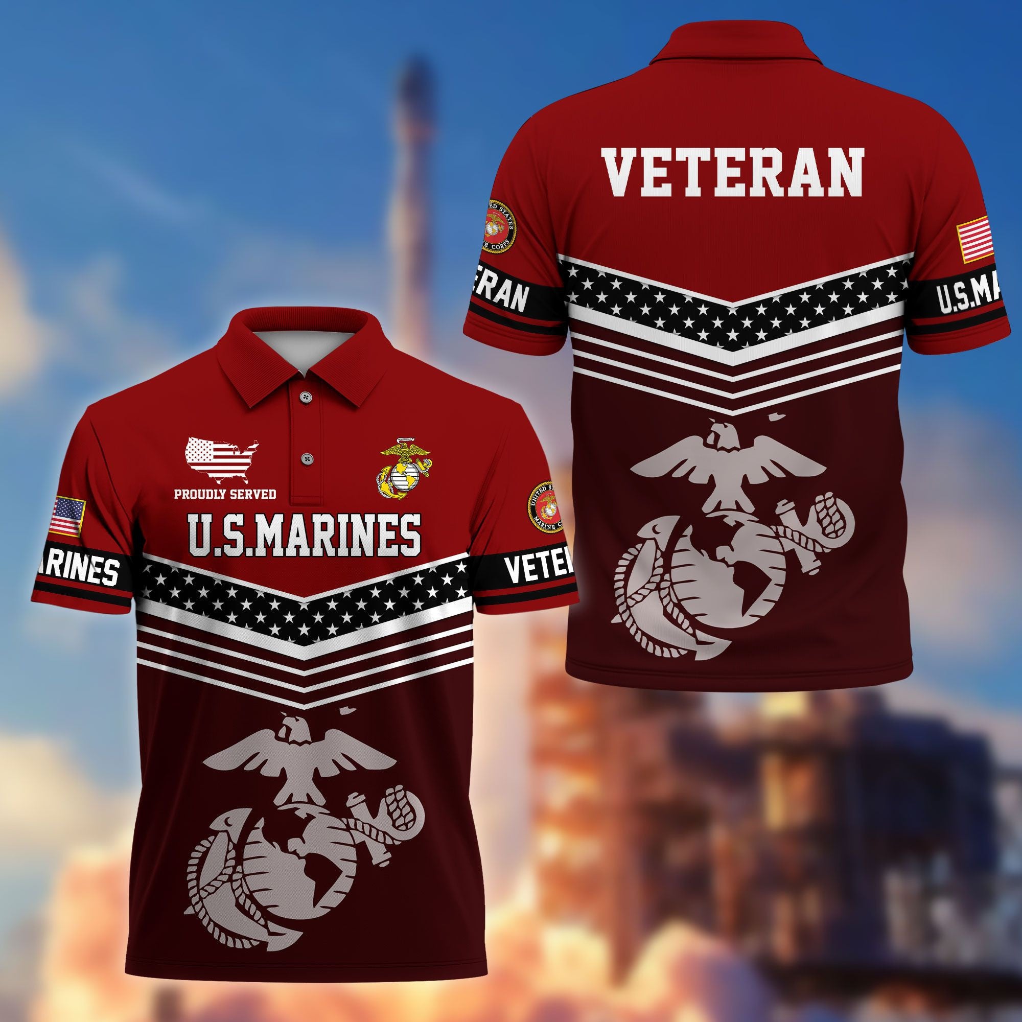 Premium US Veterans Polo Shirt, Gifts For US Veterans, Gifts For Dad, For Husband, Best Gifts On Father's Day, Armed Forces Day, Independence Day, Veterans Day.