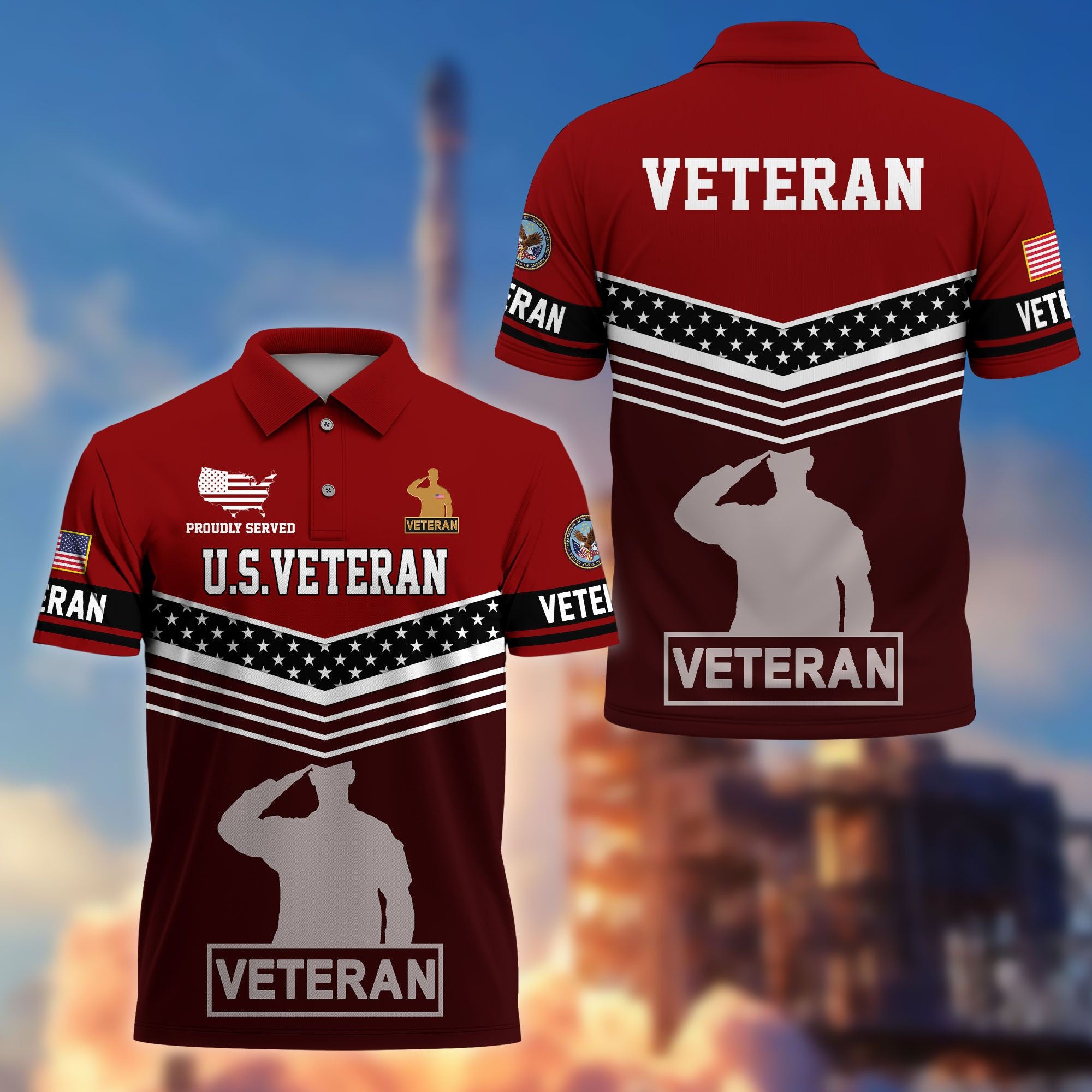 Premium US Veterans Polo Shirt, Gifts For US Veterans, Gifts For Dad, For Husband, Best Gifts On Father's Day, Armed Forces Day, Independence Day, Veterans Day.